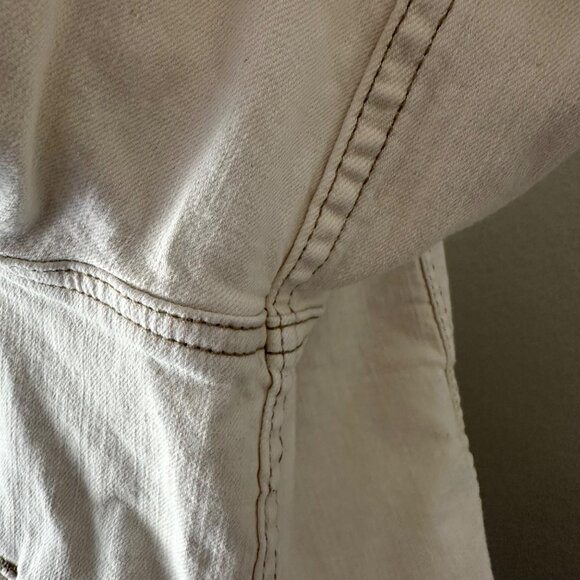 Eileen Fisher Denim Jacket Cotton Blend Front Buttons Closure Ivory Color Sz 1X - Picture 6 of 15